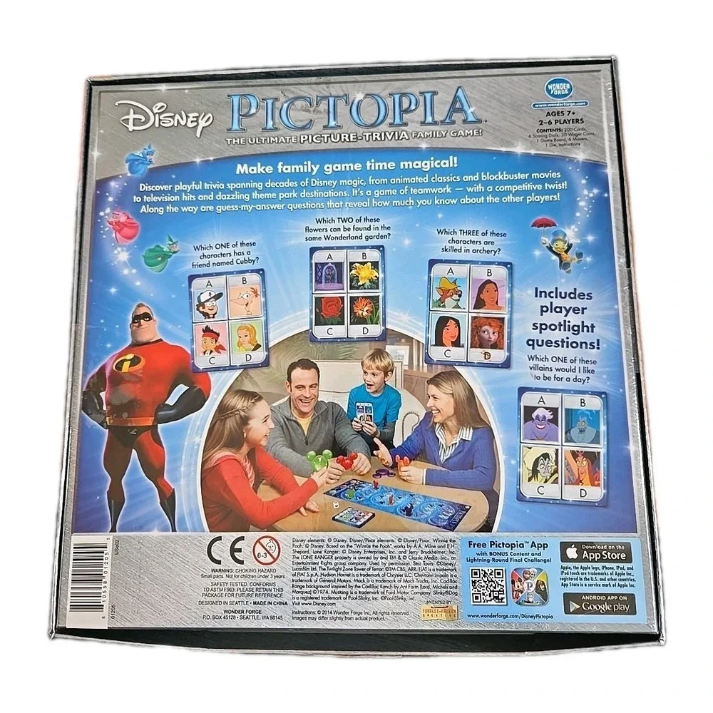 PICTOPIA DISNEY EDITION Board Game‎ PICTURE TRIVIA FAMILY GAME